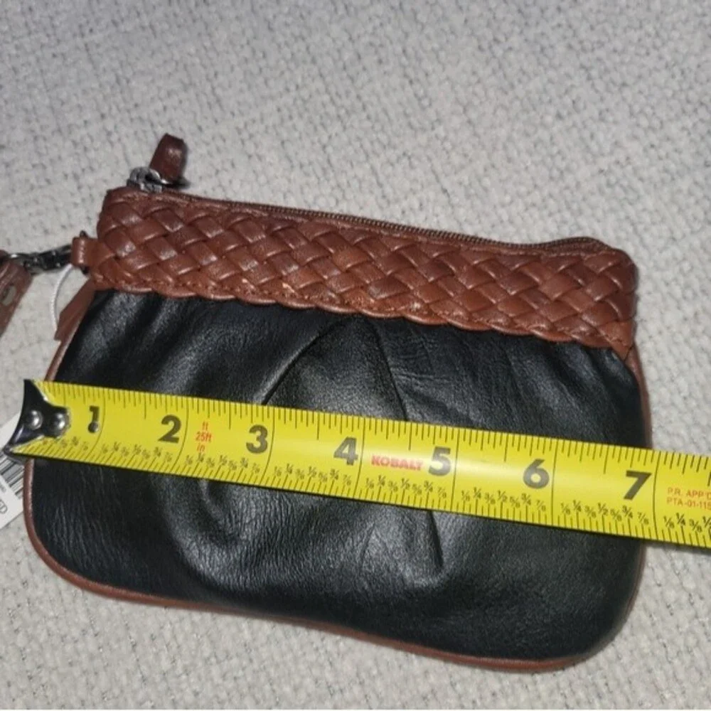 NY&C Wristlet Wallet Brown and  black faux leather - NWT